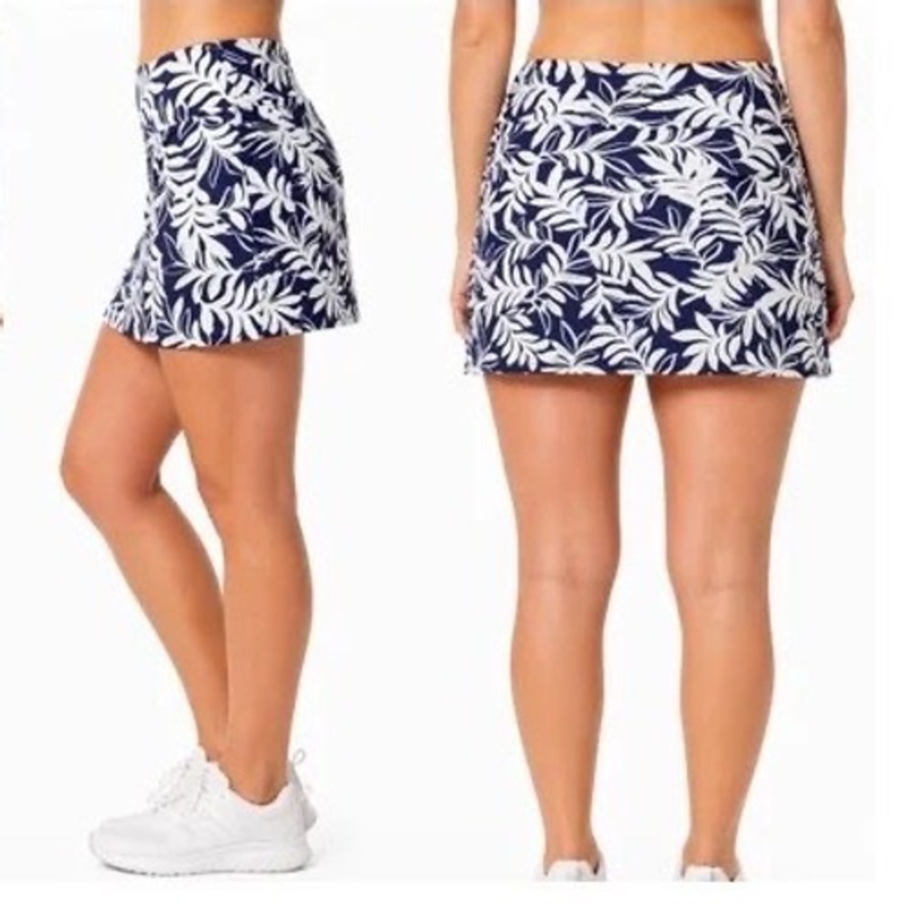 Hurley Womens Navy White Tropical Leaf Print Swim Skirt Size S 1960913